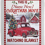 Personalized Christmas Blanket Blanket, White, Cozy Plush Fleece Blanket - 50x60