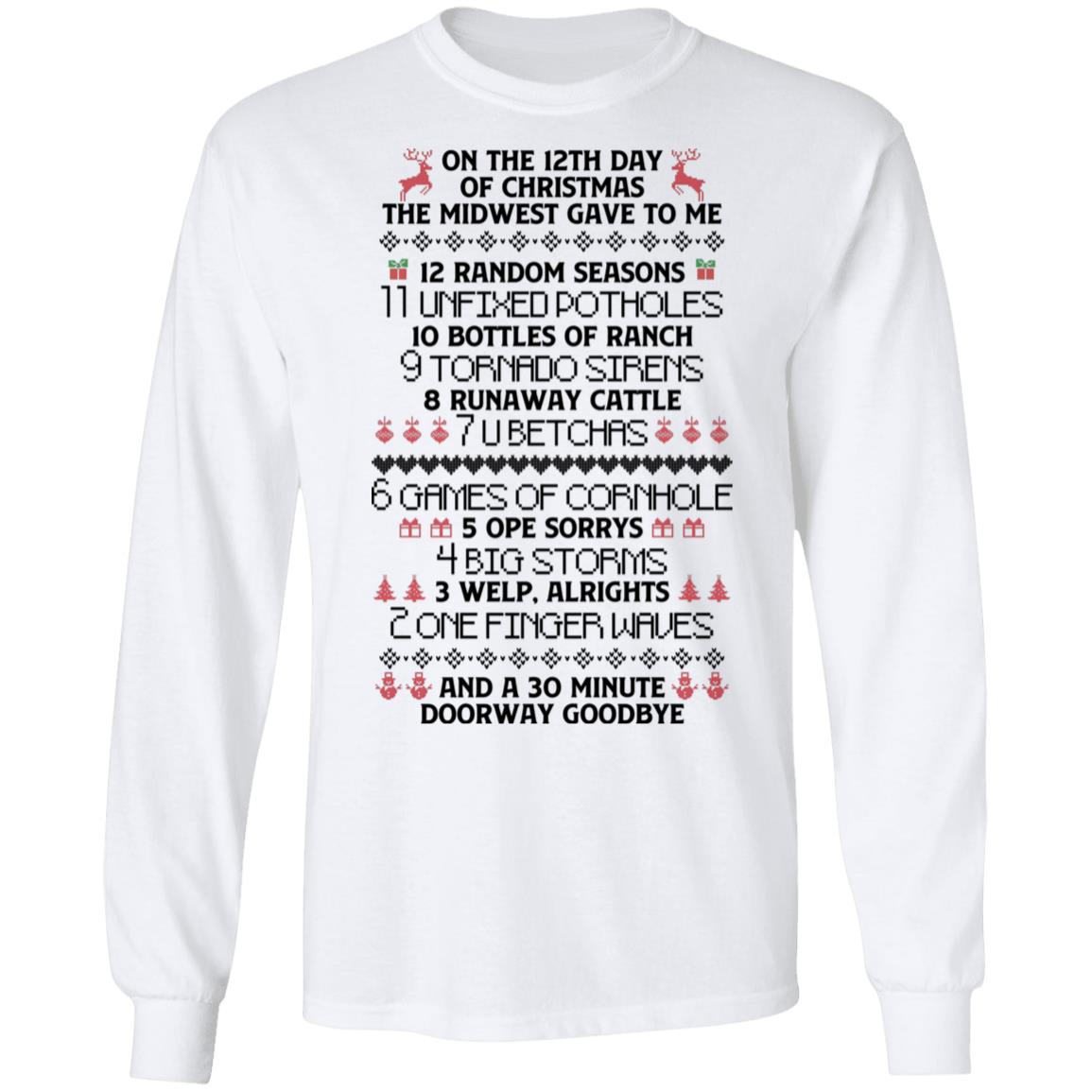 12 Days Hoodie, White, Long Sleeve