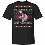I Want A Hippopotamus For Christmas Shirt, Black, Unisex T-Shirt
