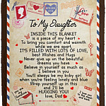 To My Daughter Inside This Blanket, White, Cozy Plush Fleece Blanket - 50x60