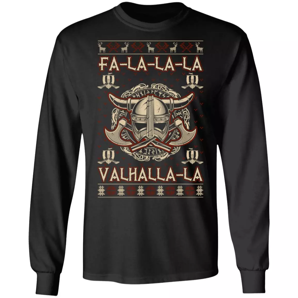 Fa-la-la-la Valhalla-la, Black, Long Sleeve