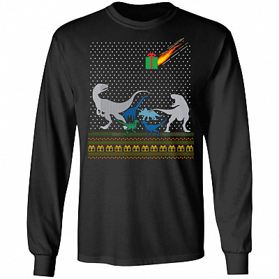 Dinosaur Hoodie, Black, Long Sleeve