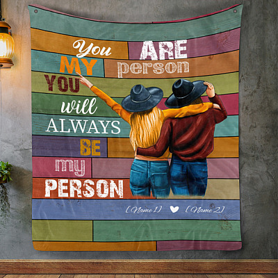 Alternative view of Personalized You Are My Person You Will Always Be My Person Bestie Best Friends Fleece Blanket - Mink Sherpa Blanket