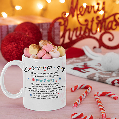 Alternative view of Funny Covid Stole My Christmas Quarantine Pandemic Friends Gifts Ceramic Coffee Mug - Water Bottle