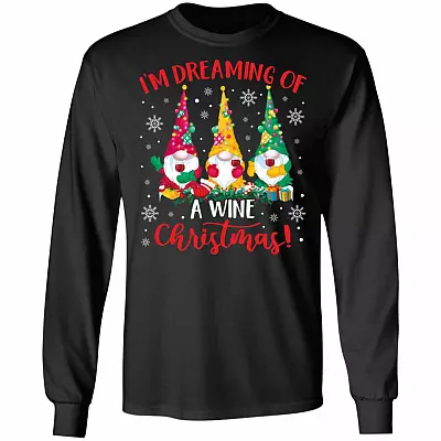I'm Dreaming Of A Wine, Black, Long Sleeve