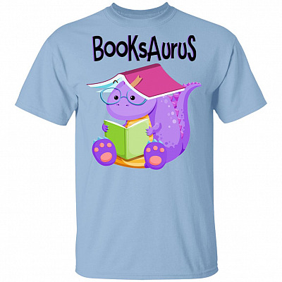 Booksaurus T-Shirt, Light Blue, Unisex T-Shirt
