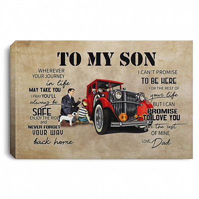Vintage Car Trucker From Dad Canvas Prints, White, 0.75'' Framed Canvas