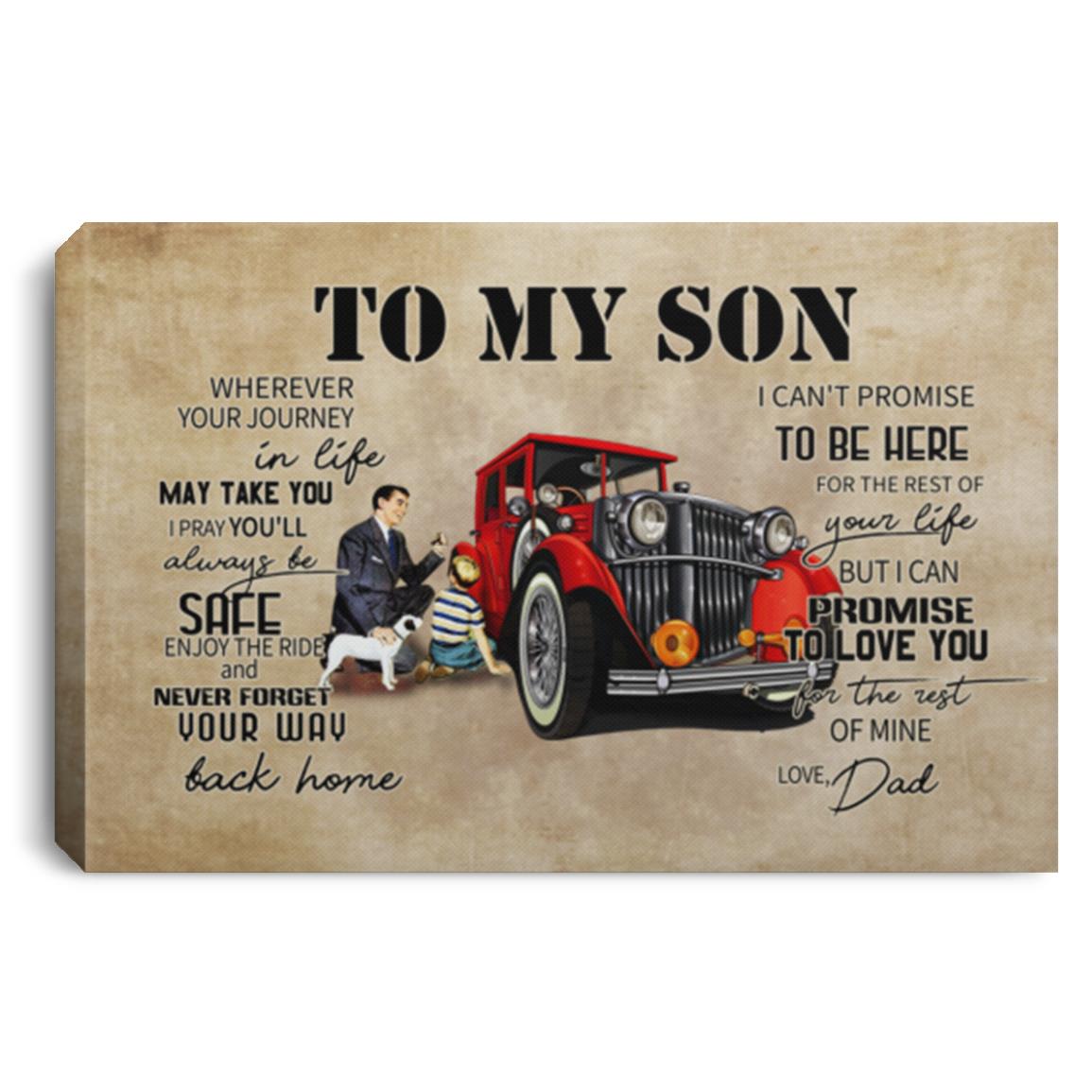 Vintage Car Trucker From Dad Canvas Prints, White, 0.75'' Framed Canvas