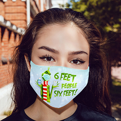 Alternative view of Six Feet Too Peopley Wear A Mask 2020 Washable Reusable Custom - Printed Cloth Face Mask Cover