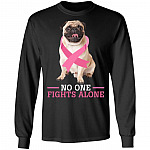 Breast Cancer No One Fights Alone, Black, Long Sleeve