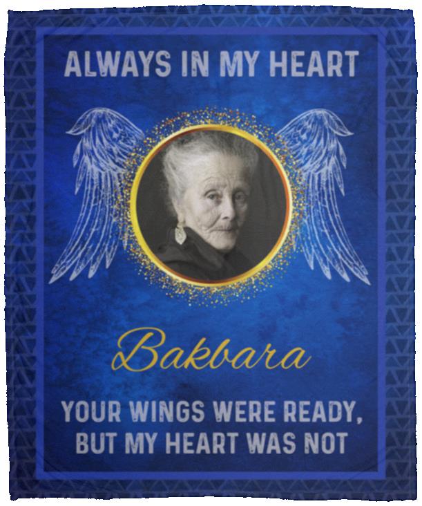 Personalized Photo Always In My Heart, White, Cozy Plush Fleece Blanket - 50x60