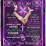 To My Wife The Day I Met You, White, Cozy Plush Fleece Blanket - 50x60