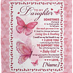 Personalized to My Daughter, White, Cozy Plush Fleece Blanket - 50x60