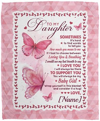 Personalized to My Daughter, White, Cozy Plush Fleece Blanket - 50x60