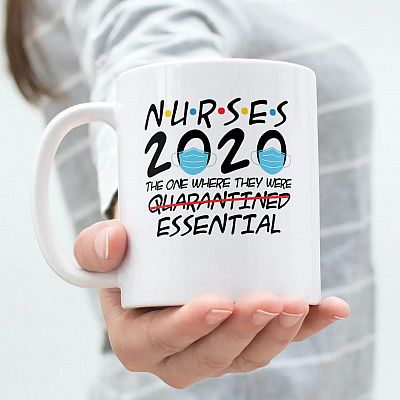 Alternative view of Nurses The One Where They Were Quarantined Essential Coffee Mug - Christmas Quarantined Gift for Nurses