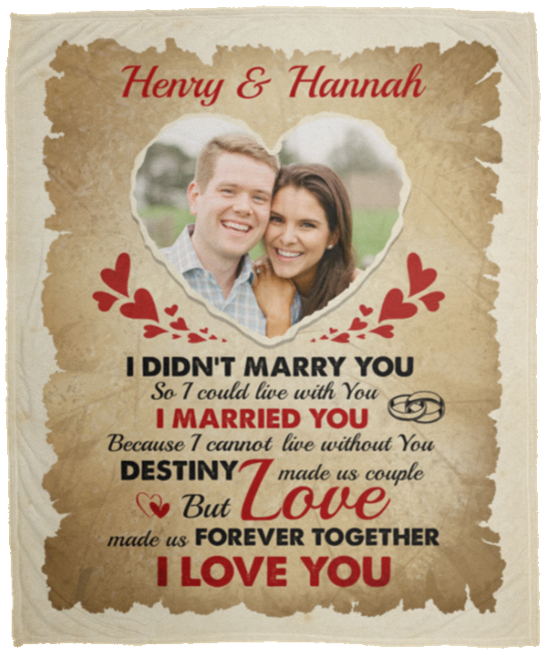 To My Wife Custom Photo Mink Blanket - I Didnt Marry You So I Could Live With You Custom Image Woven Blanket, White, Cozy Plush Fleece Blanket - 50x60 To My Wife Custom Photo Mink Blanket - I Didnt Marry You So I Could Live With You Custom Image Woven Blanket, White, Cozy Plush Fleece Blanket - 50x60