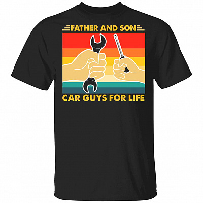 Father And Son Car Guys For Life T-Shirt, Black, Unisex T-Shirt