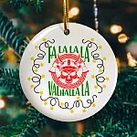 Fa La La La Valhalla La Viking God Ugly Christmas Flat Holiday Circle Ornament Keepsake