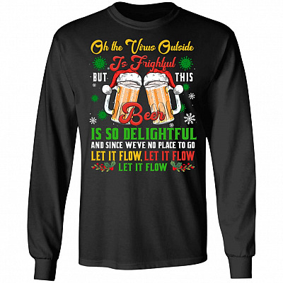 Oh The Virus Outside Is Frightful, Black, Long Sleeve