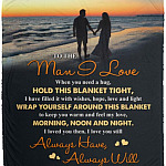 Gift To the Man I Love Blanket, White, Cozy Plush Fleece Blanket - 50x60