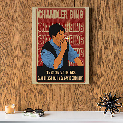 Alternative view of Chandler Bing Quote It's Not Great At Advice Gallery Wrapped Framed Canvas Prints - Unframed Poster
