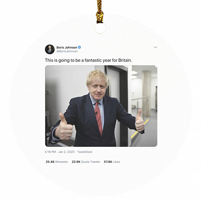 Boris Johnson This Year Is Going to Be, White, Circle Ornament