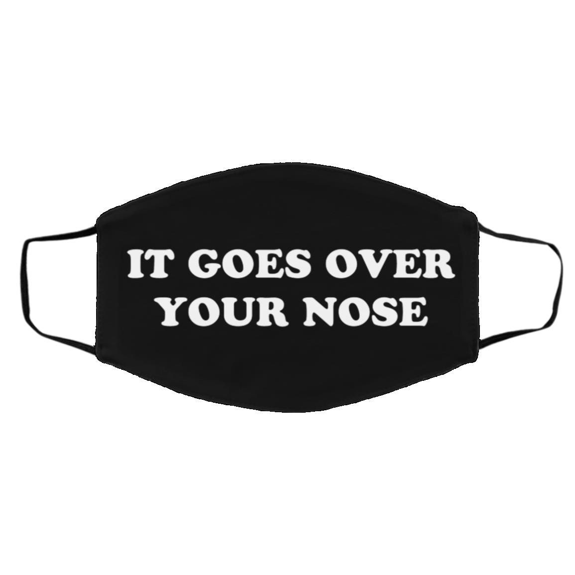 It Goes Over Your Nose Funny Face Mask, Black, Cloth Face Cover – Medium/Large