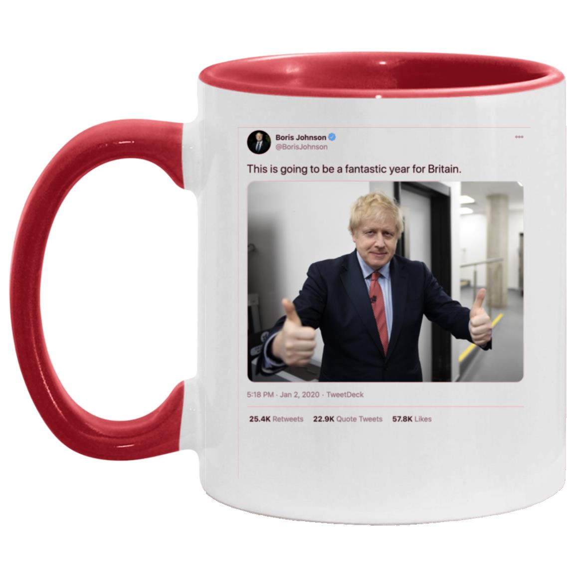 Boris Johnson This Year Is Going, White/Red, 11 oz. Accent Mug