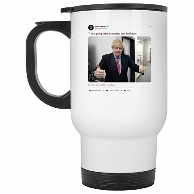 14 oz. White Travel Mug