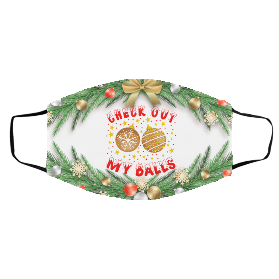 Check Out My Balls Adult Funny Jokes 2020 Washable Reusable Custom - Printed Face Mask, White, Cloth Face Cover – Medium/Large