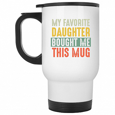 14 oz. White Travel Mug