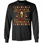 Fa La La La Valhalla La Viking Ugly, Black, Long Sleeve Fa La La La Valhalla La Viking Ugly, Black, Long Sleeve