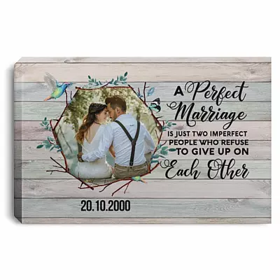 Custom Photo Marriage Framed Canvas, White, 0.75'' Framed Canvas