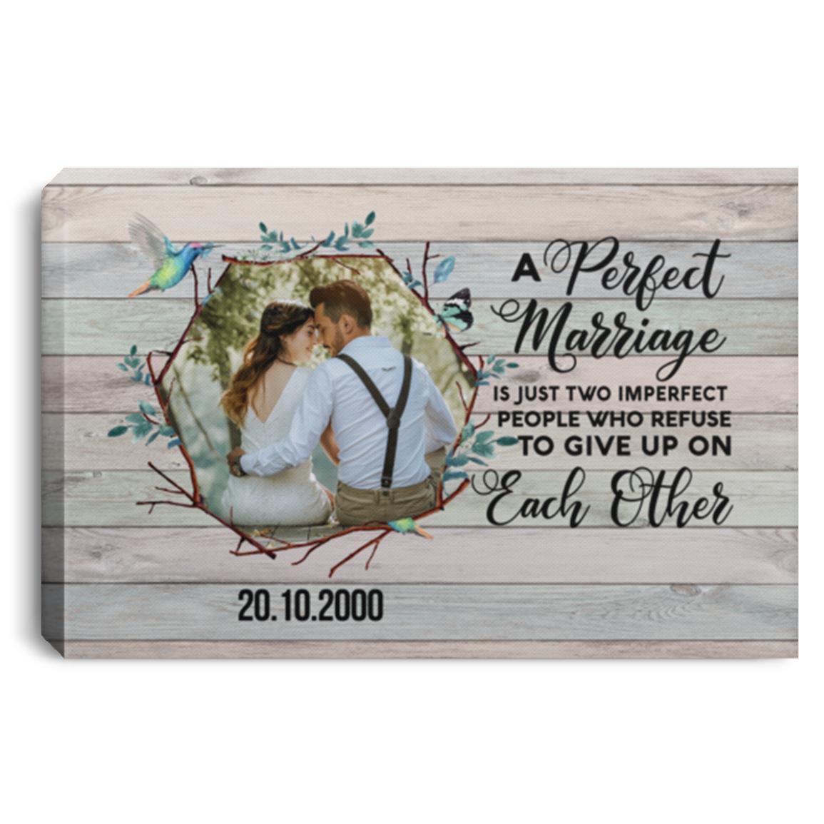 Custom Photo Marriage Framed Canvas, White, 0.75'' Framed Canvas