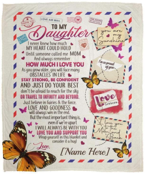 Personalized Letter Butterfly, White, Cozy Plush Fleece Blanket - 50x60