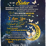 Personalized Gifts to My Sister at Times I May Upset You Fleece Blanket - Mink Sherpa Blanket - Woven Blanket, White, Cozy Plush Fleece Blanket - 50x60