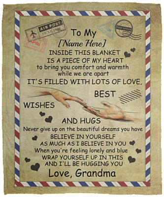 Personalized to My Grandson Inside This Blanket Fleece Blanket - Mink Sherpa Blanket - Woven Blanket, White, Cozy Plush Fleece Blanket - 50x60