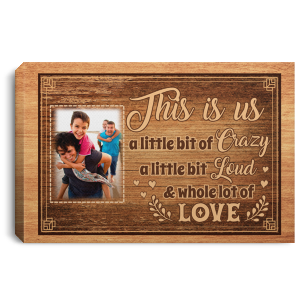 Custom Photo This Is Us a Little Bit of Crazy Wrapped Framed Canvas Prints - Unframed Poster - Home Decor Wall Art, White, 0.75'' Framed Canvas