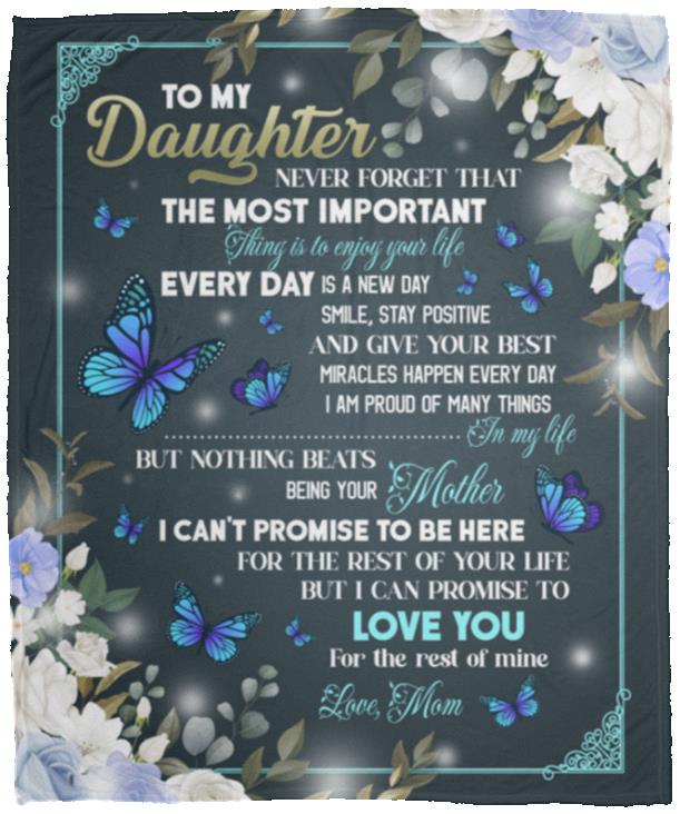 Mom To My Daughter, White, Cozy Plush Fleece Blanket - 50x60