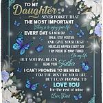 Dad To My Daughter, White, Cozy Plush Fleece Blanket - 50x60
