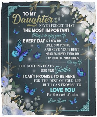 Dad To My Daughter, White, Cozy Plush Fleece Blanket - 50x60