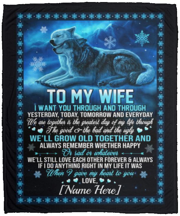 Personalized Husband to My Wife, White, Cozy Plush Fleece Blanket - 50x60