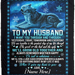Personalized Wife to My Husband, White, Cozy Plush Fleece Blanket - 50x60