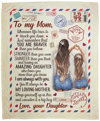 From Daughter To My Mom, White, Cozy Plush Fleece Blanket - 50x60