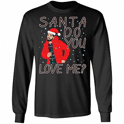 Santa Love Me Hoodie, Black, Long Sleeve