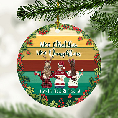 Alternative view of Personalized Like Mother Like Daughters - Gift Family Circle Ornament Christmas Keepsake