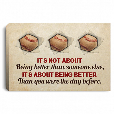 It’s Not About Being Better Than Someone, White, 0.75'' Framed Canvas