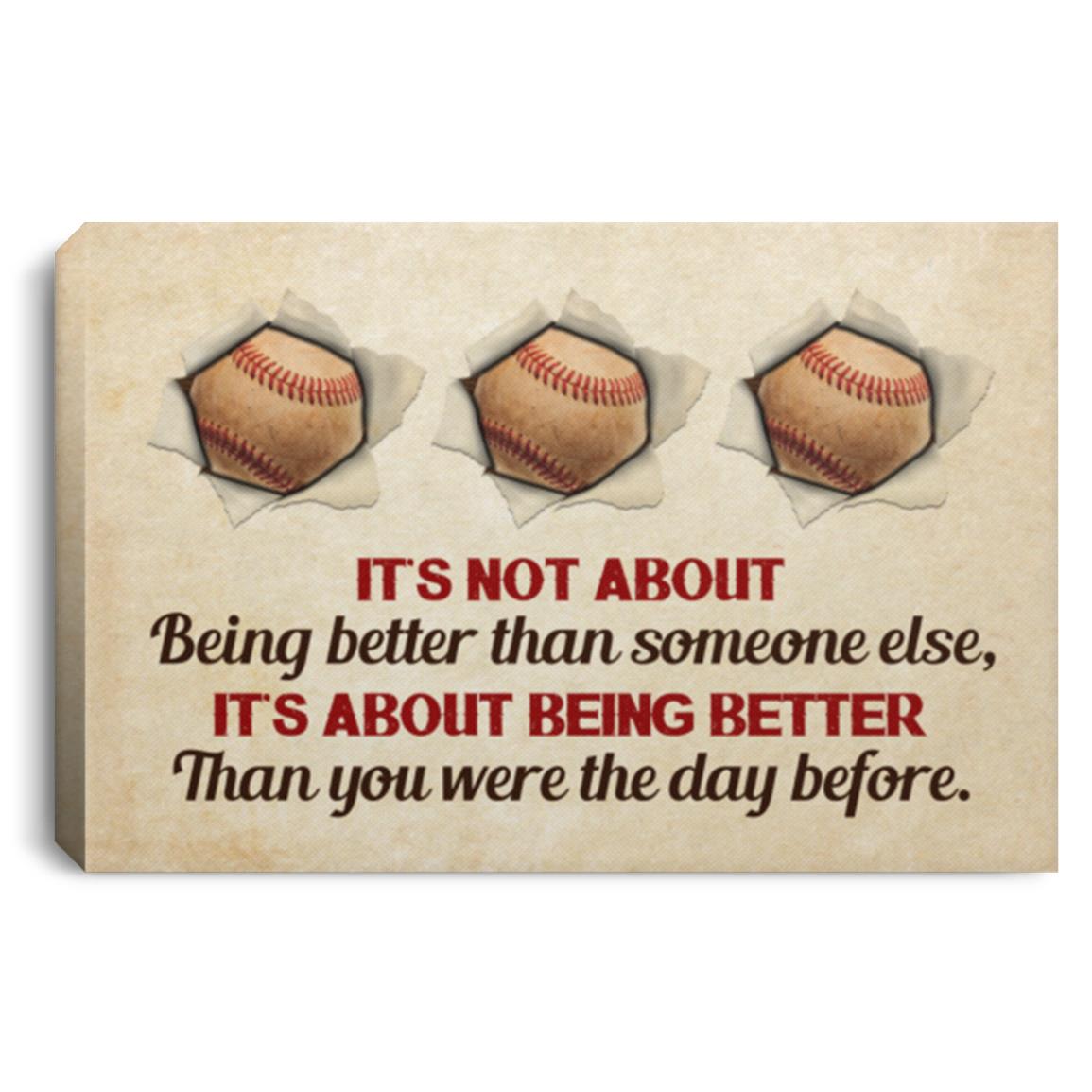 It’s Not About Being Better Than Someone, White, 0.75'' Framed Canvas