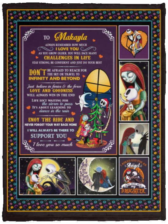 Makayla - To My Daughter Always Remember How, Black, VPS Cozy Plush Fleece Blanket - 30x40