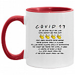 Pandemic Co-vid-19 Accent Mug, White/Red, 11 oz. Accent Mug